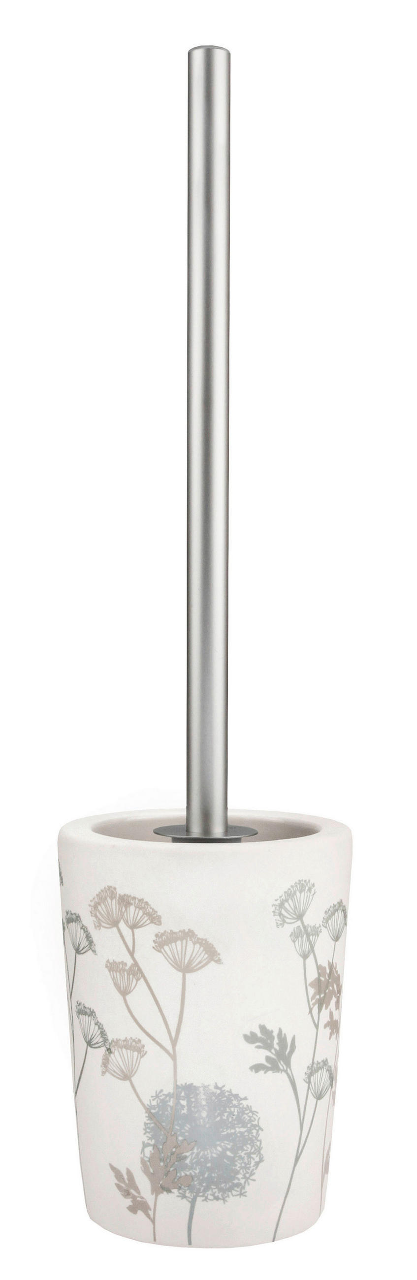 WC GARNITURA SA ČETKOM  bež  kamen  - boja aluminijuma/bež, Osnovno, kamen/plastika (10,6/39/10,6cm) - Kleine Wolke