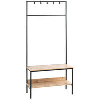 GARDEROBE  in 80/180/35 cm  - Eichefarben/Schwarz, Design, Holzwerkstoff/Metall (80/180/35cm)