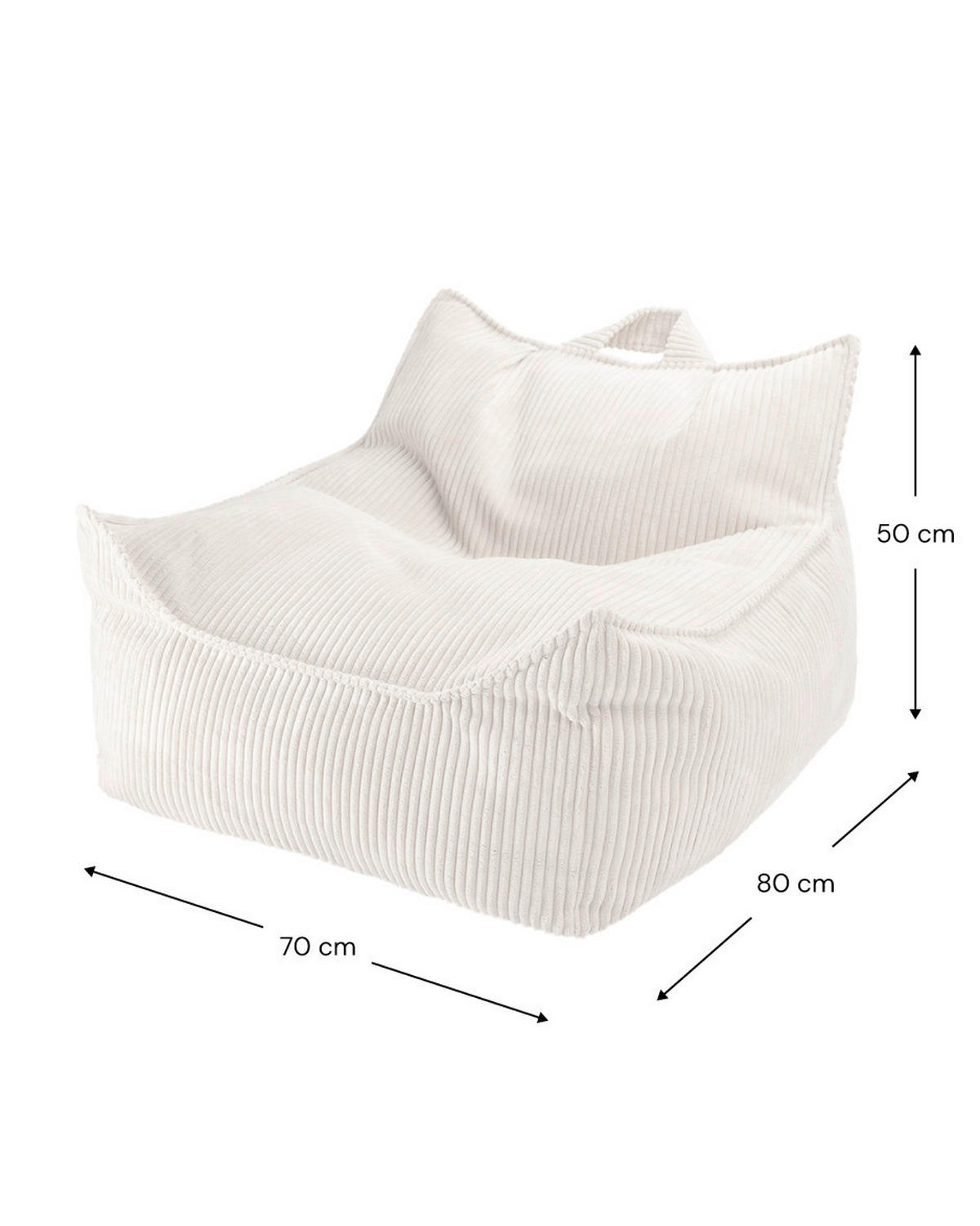 SITZSACK  - Weiß, Basics (80/70/50cm) - Soleil Bleu