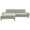 ECKSOFA in Webstoff Naturfarben  - Schwarz/Naturfarben, Design, Textil/Metall (197/295cm) - Valdera