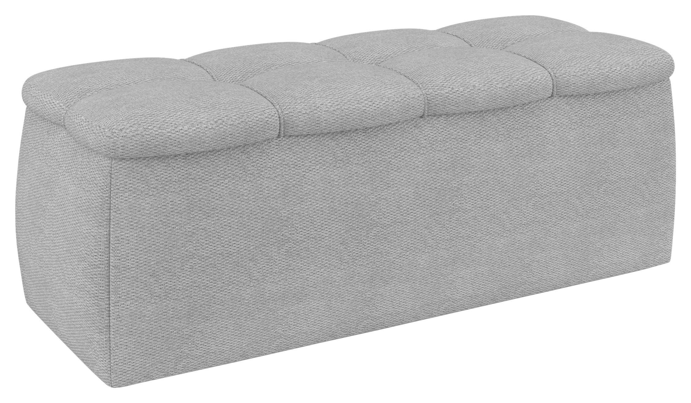 BETTBANK Bouclé Grau  - Schwarz/Grau, Basics, Kunststoff/Textil (141/50/40cm) - Chameo