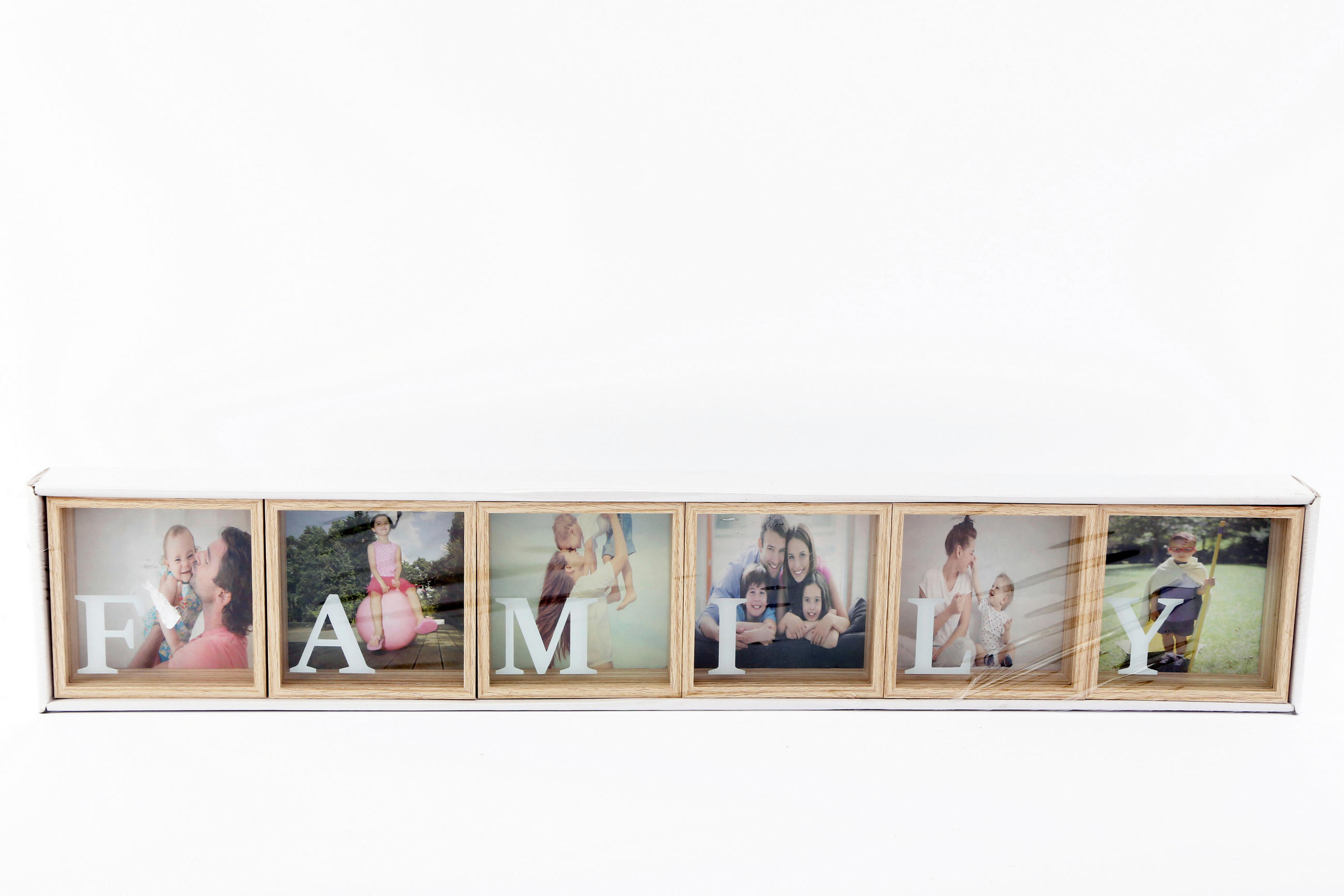 KÉPKERET  - világosbarna/fehér, Basics, faalapú anyag/Üveg (10/10/3cm)