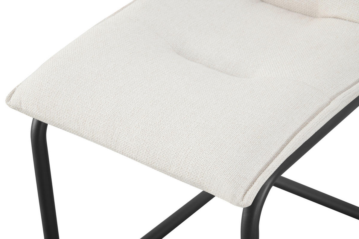 SCHWINGSTUHL-SET 2 Stück  in Webstoff  - Creme/Schwarz, MODERN, Textil/Metall (46/89/57cm) - MID.YOU