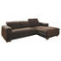 WOHNLANDSCHAFT Braun Mikrofaser - Chromfarben/Beige, Design, Holz/Textil (296/212cm) - Hom`in WOHNLANDSCHAFT Braun Mikrofaser - Chromfarben/Beige, Design, Holz/Textil (296/212cm) - Hom`in