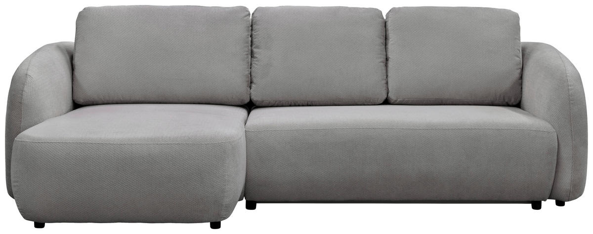 ECKSOFA PORTO Hellgrau  - Hellgrau/Schwarz, Design, Textil (154/270cm) - MID.YOU