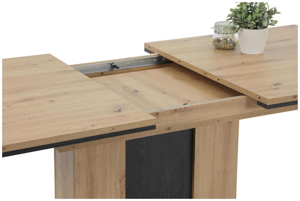 ESSTISCH Eiche Artisan rechteckig  ausziehbar  - Schwarz/Eiche Artisan, MODERN, Holzwerkstoff (210/90/75cm) - MID.YOU
