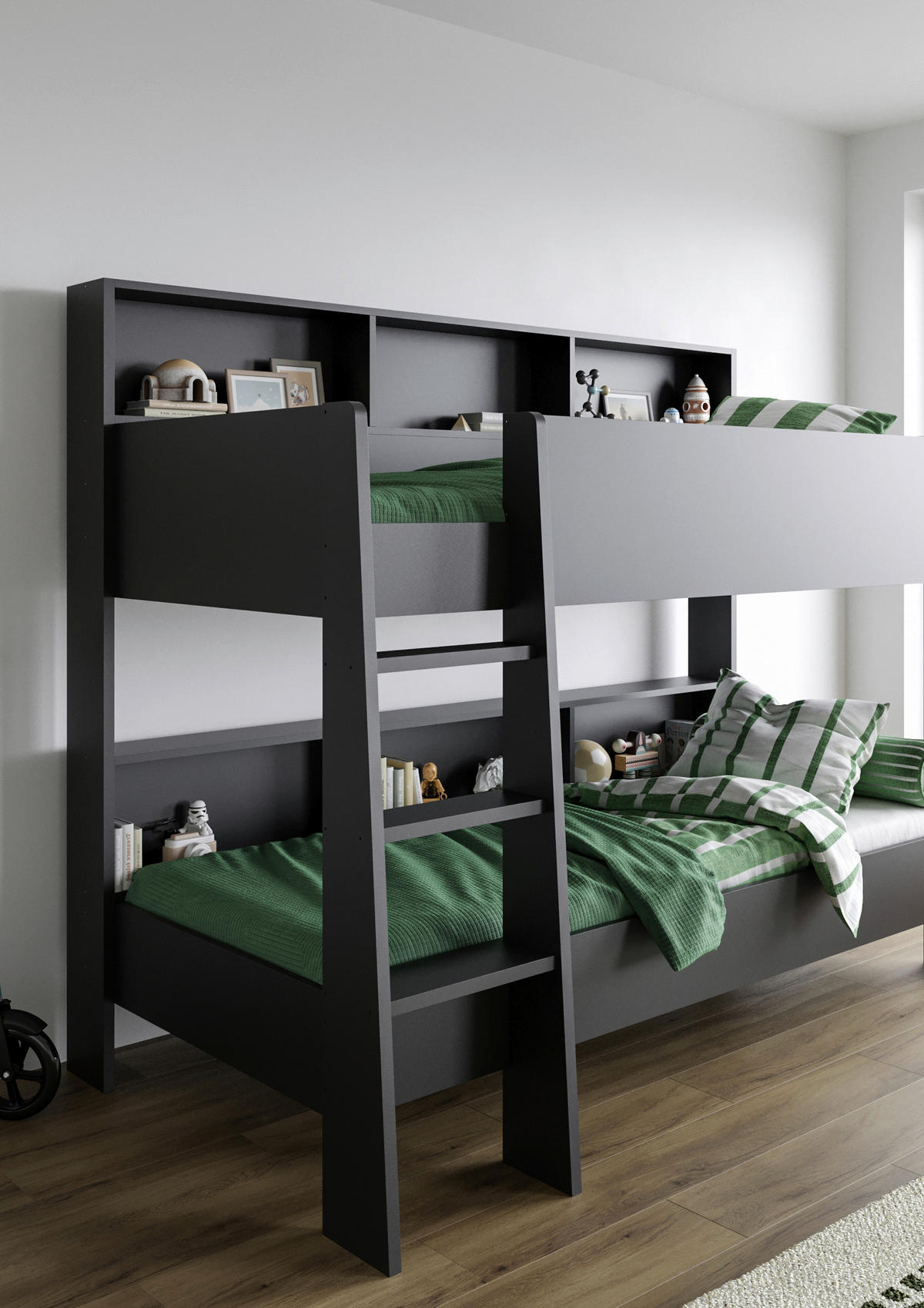 ETAGENBETT - Anthrazit, KONVENTIONELL, Holzwerkstoff (90/200cm) - MID.YOU