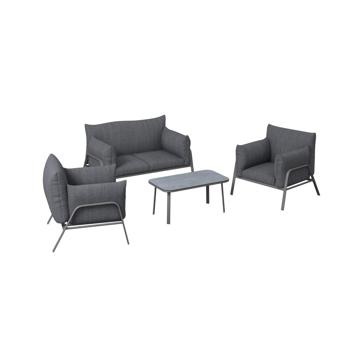 GARTENSET Webstoff Eisen  - Dunkelgrau/Anthrazit, Basics, Glas/Textil - Ambia Garden