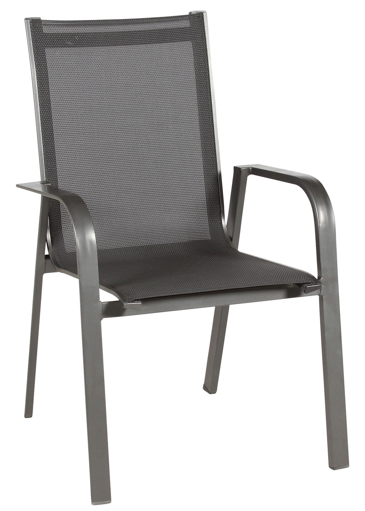 STAPELSESSEL Aluminium Anthrazit, Schwarz  - Anthrazit/Schwarz, Basics, Textil/Metall (69/97/62cm) - Acamp