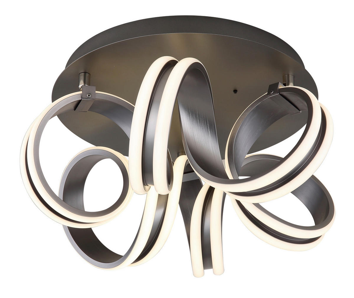 LED-DECKENLEUCHTE  46/25 cm    - Weiss/Dunkelgrau, Design, Kunststoff/Metall (46/25cm) - Globo