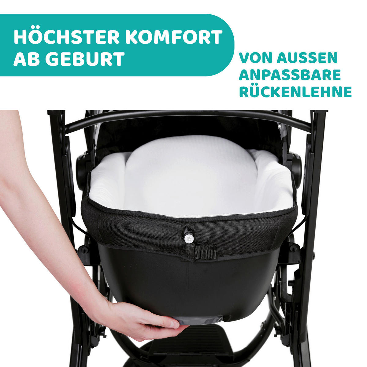 LIEGEWANNE ACTIV3  - Schwarz, Basics (65/45/90cm) - Chicco