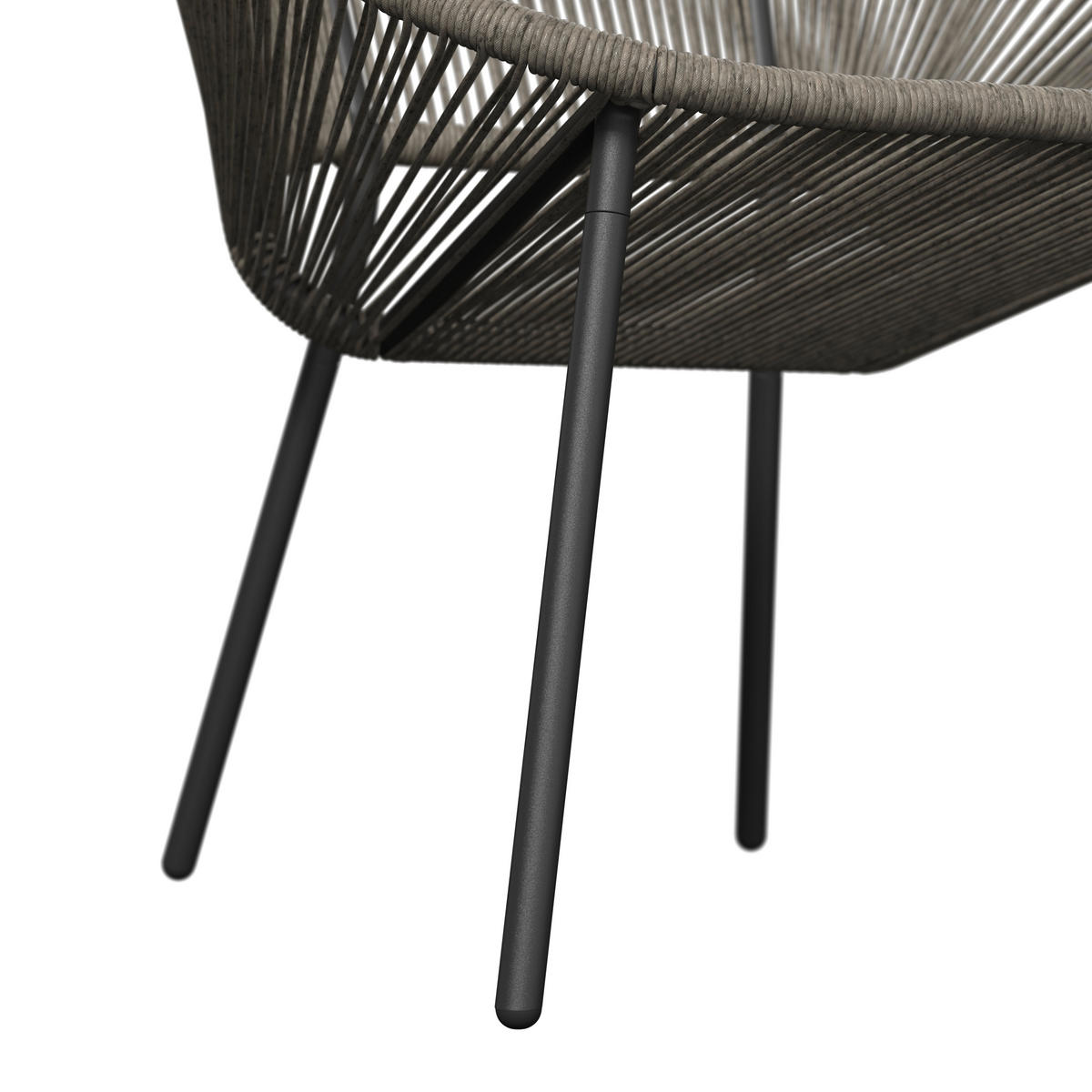 GARTENSESSEL Stahl Grau, Schwarz  - Schwarz/Grau, MODERN, Kunststoff/Metall (69/82/68cm) - Ambia Garden