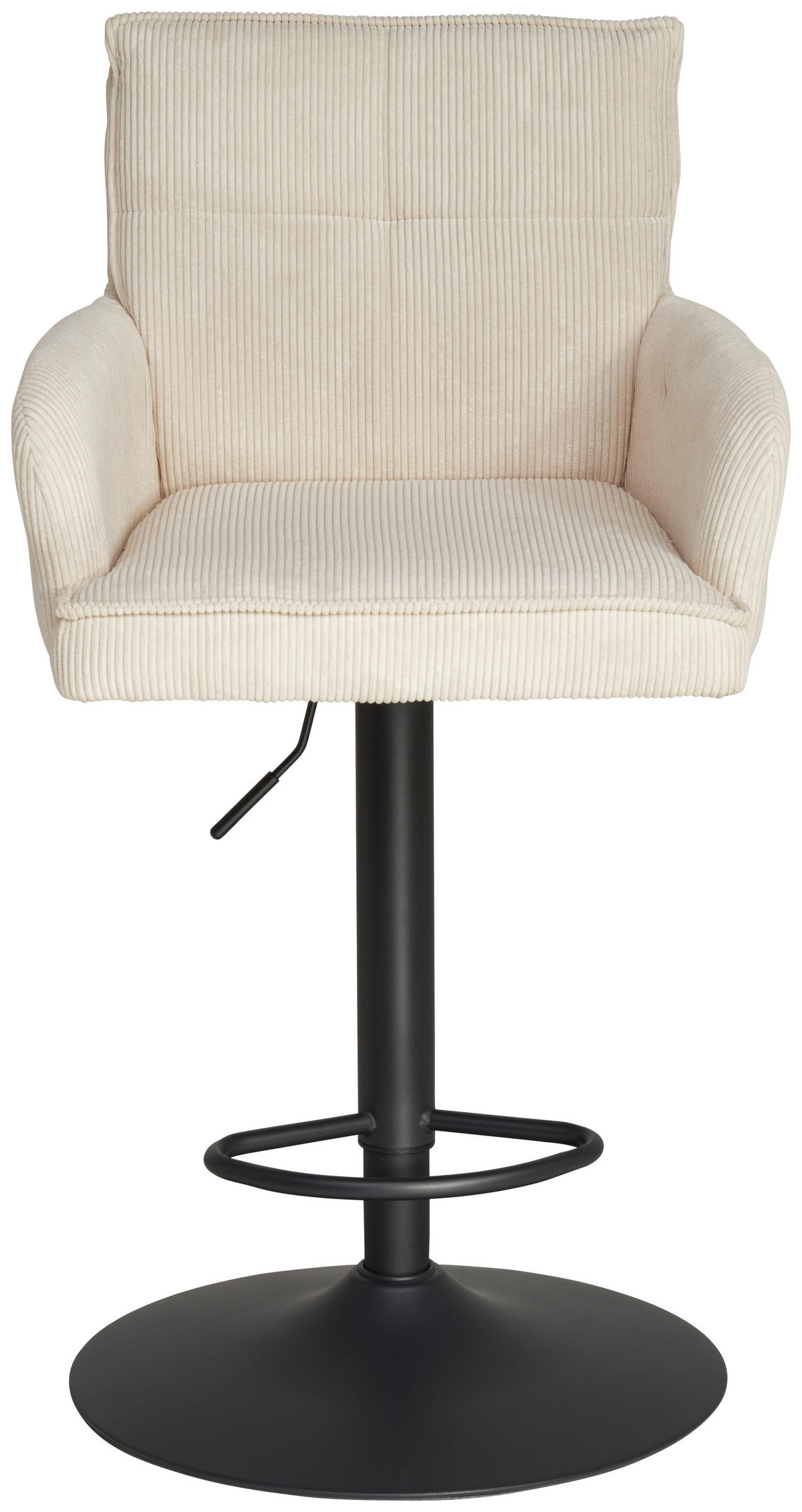 BARHOCKER in Metall, Textil Schwarz, Beige  - Beige/Schwarz, KONVENTIONELL, Textil/Metall (57/100-121/57cm) - MID.YOU