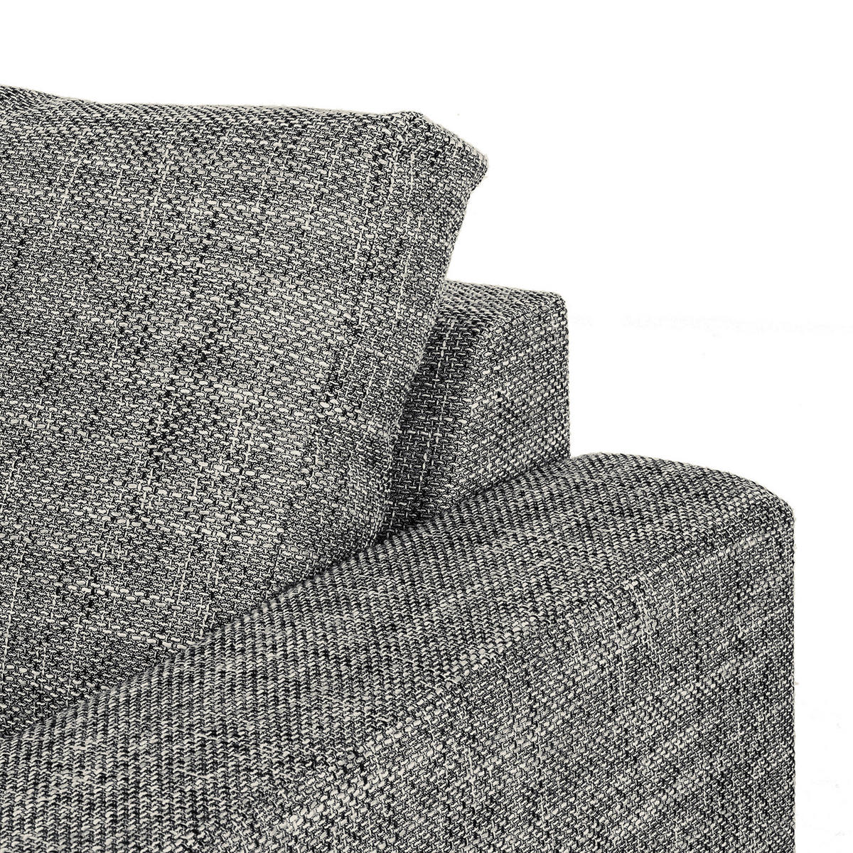 ECKSOFA in Struktur Grau  - Chromfarben/Grau, Design, Textil/Metall (200/144cm) - MID.YOU
