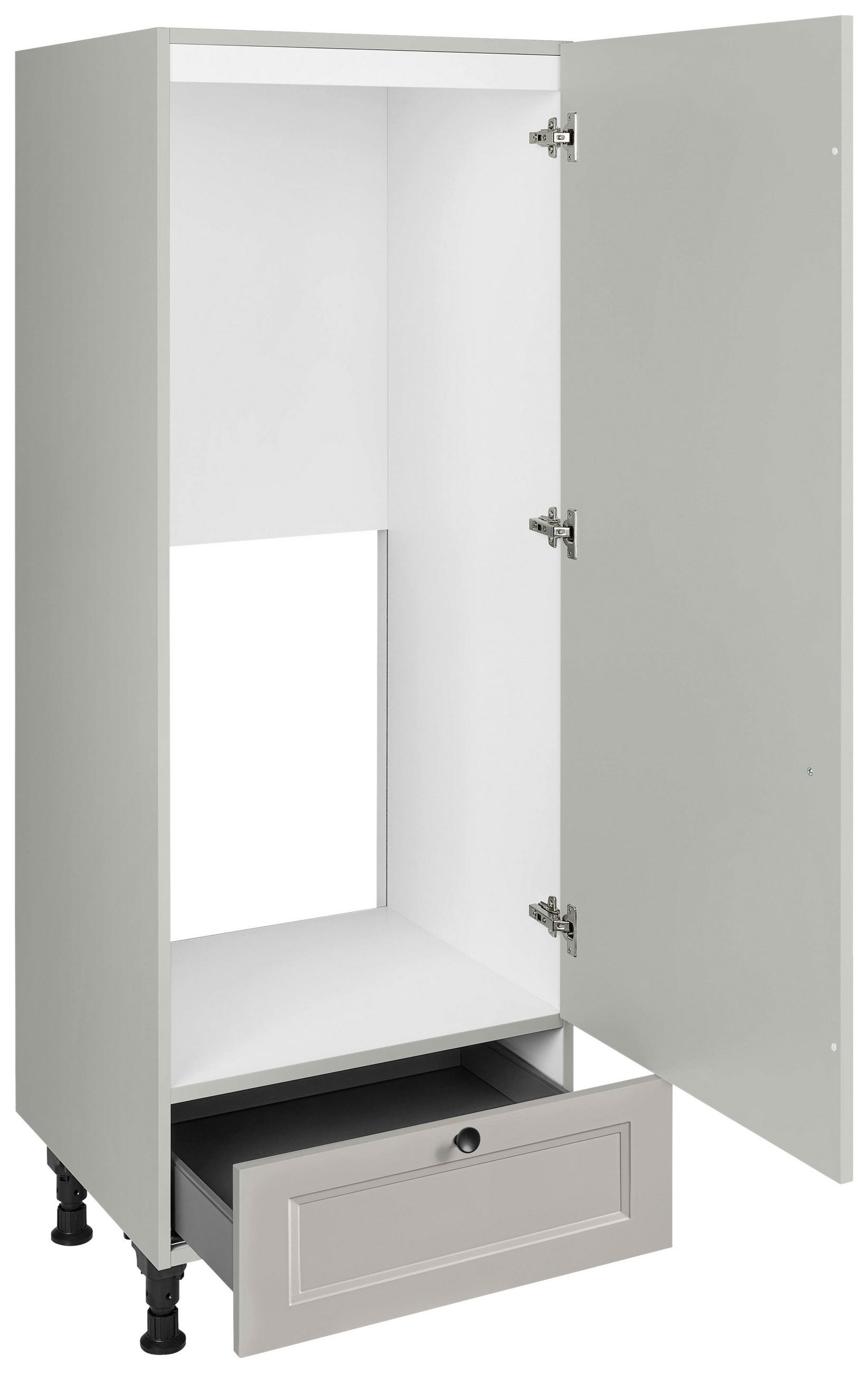 GERÄTEUMBAUSCHRANK 60/168/58 cm  in Grau  - Schwarz/Grau, MODERN, Holzwerkstoff/Metall (60/168/58cm) - Nobilia