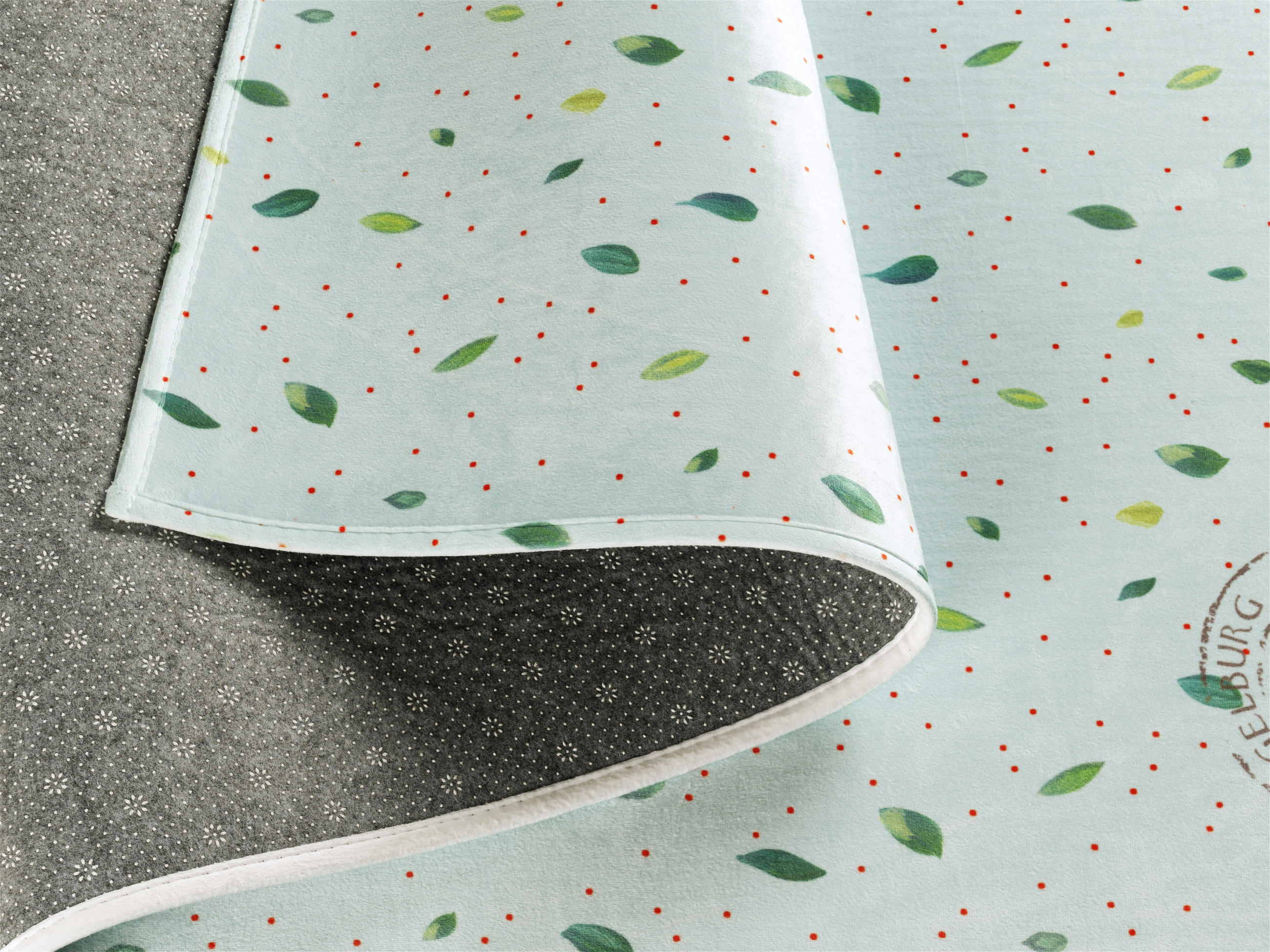 KINDERTEPPICH 100/160 cm Spiegelburg G.A.R.D.E.N  - Rot/Mintgrün, Trend, Kunststoff/Textil (100/160cm)