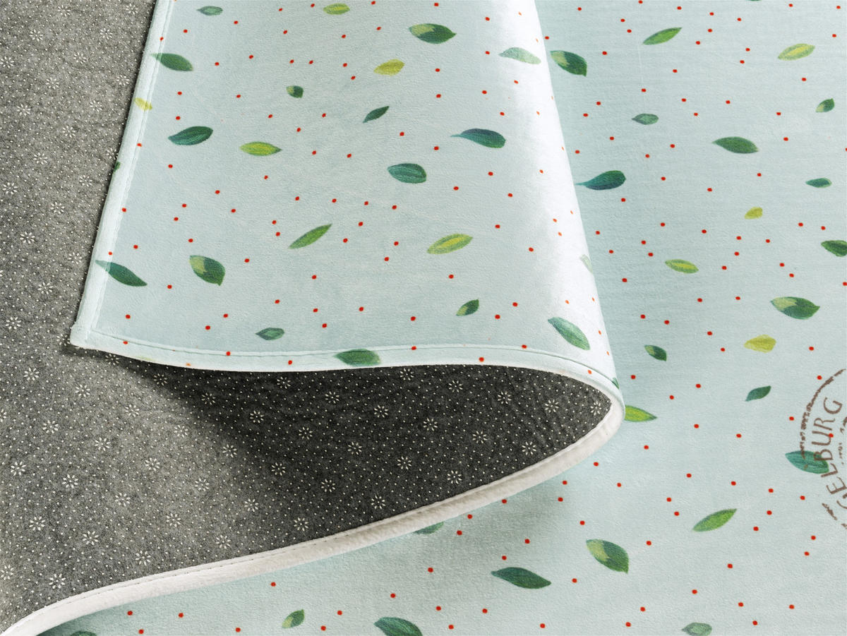 KINDERTEPPICH 100/160 cm Spiegelburg G.A.R.D.E.N  - Rot/Mintgrün, Trend, Kunststoff/Textil (100/160cm)