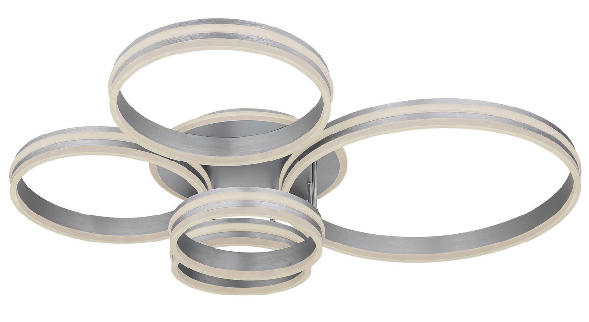 LED-DECKENLEUCHTE 114/90/20 cm   - Opal/Grau, Design, Kunststoff/Metall (114/90/20cm)