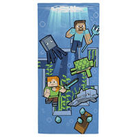 STRANDTUCH Minecraft Underwater Blau 150/70 cm  - Blau, Basics, Textil (150/70cm)