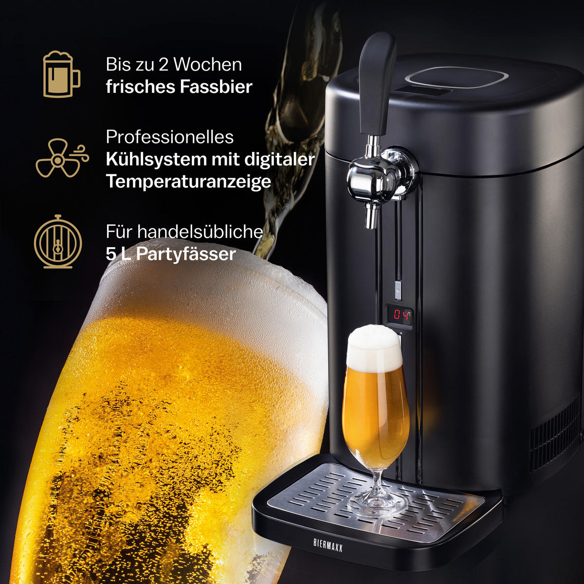 BIERZAPFANLAGE Bier MAXX  - Silberfarben/Schwarz, Basics, Kunststoff (26,4/41/52,6cm)