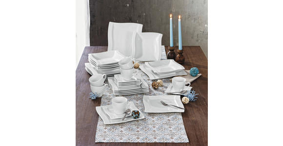 KAFFEESERVICE Weiß Swing 18-teilig  - Weiß, Basics, Keramik - Novel