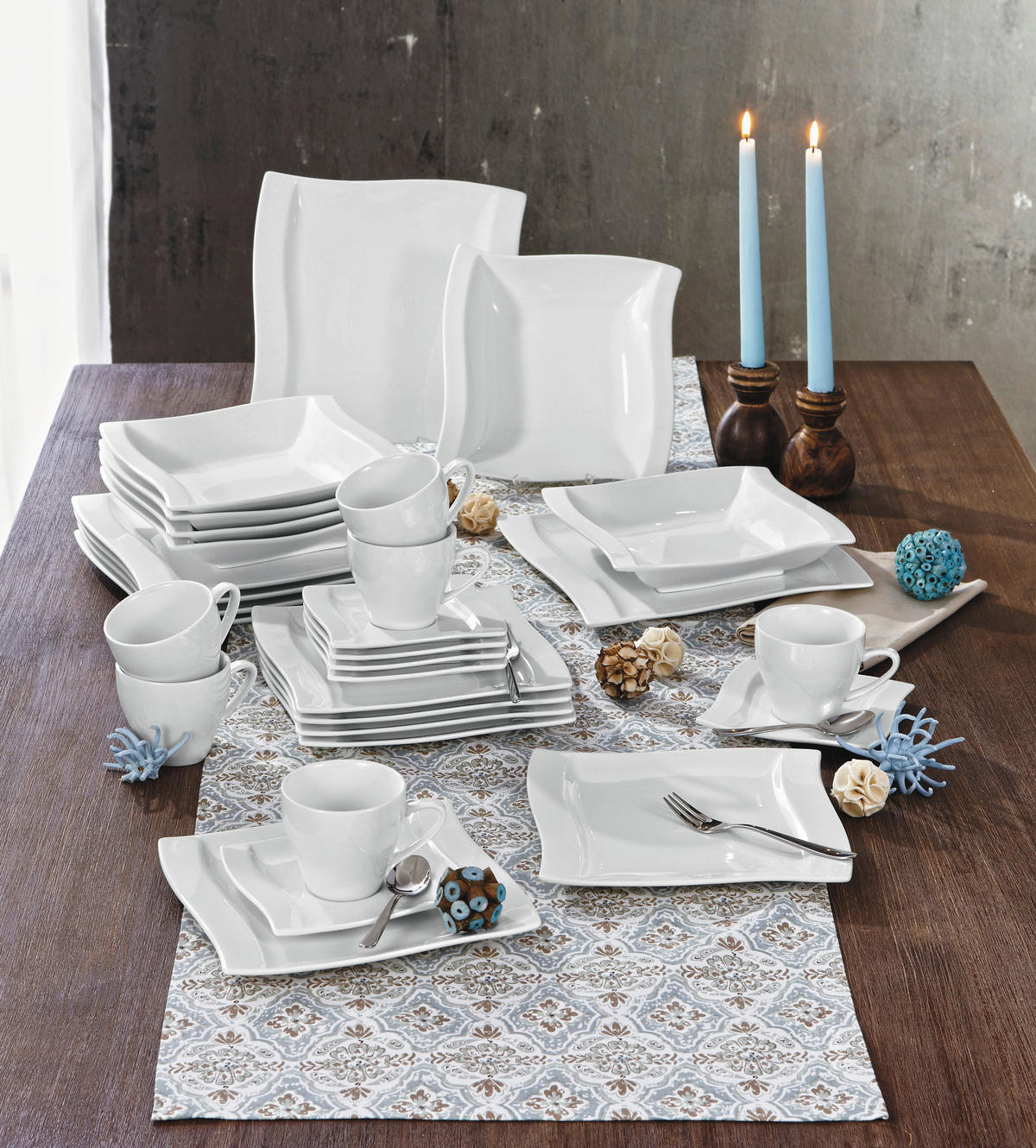 Serviciu De Cafea 18 piese  - alb, Basics, ceramică - Novel