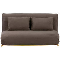 SCHLAFSOFA Samt Braun, Nussbaumfarben  - Nussbaumfarben/Braun, Design, Textil/Metall (140/97/80cm) - MID.YOU