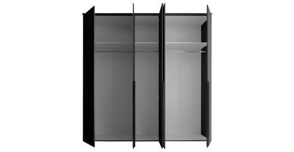 DREHTÜRENSCHRANK in Graphitfarben - Schwarz/Graphitfarben, MODERN, Glas/Holzwerkstoff (225/225/52cm) - Carryhome