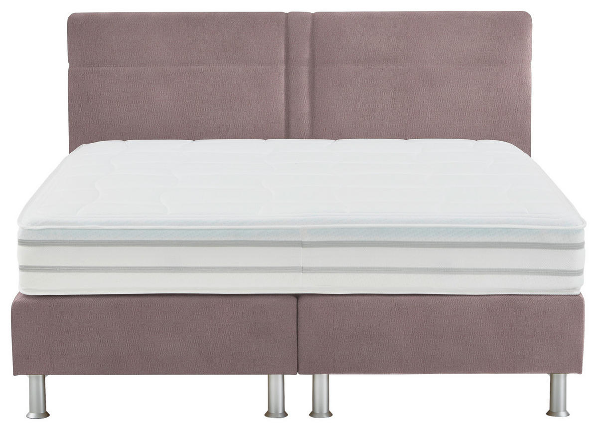 BOXSPRINGBETT 200/200 cm  in Altrosa  - Alufarben/Altrosa, Design, Kunststoff/Textil (200/200cm) - Beldomo - Sleep