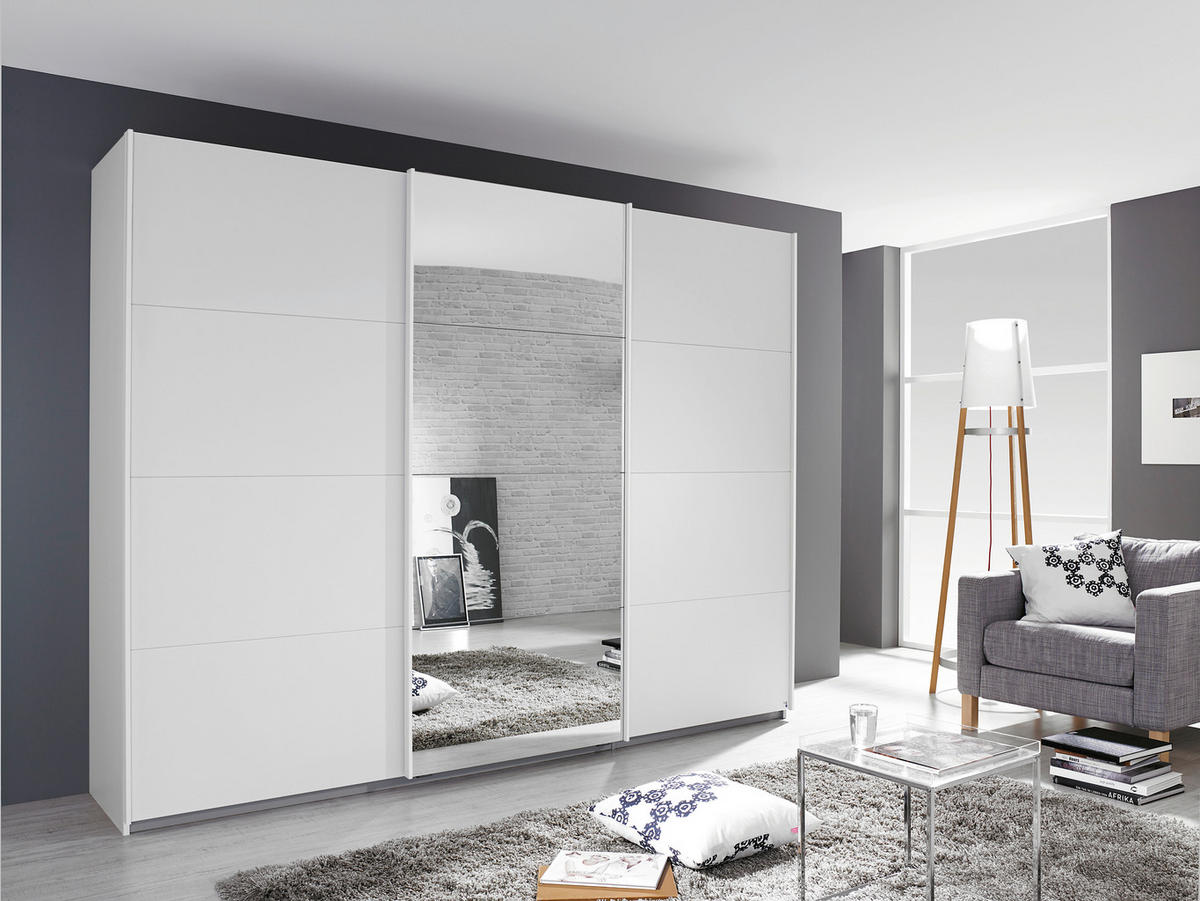 SCHWEBETÜRENSCHRANK 360/210/62 cm 3-türig Weiß  - Weiß, KONVENTIONELL, Holzwerkstoff/Metall (360/210/62cm) - Xora