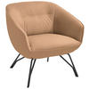 COCKTAILSESSEL in Echtleder Naturfarben, Orange  - Anthrazit/Naturfarben, Design, Leder/Metall (76/80/73cm) - Joop!