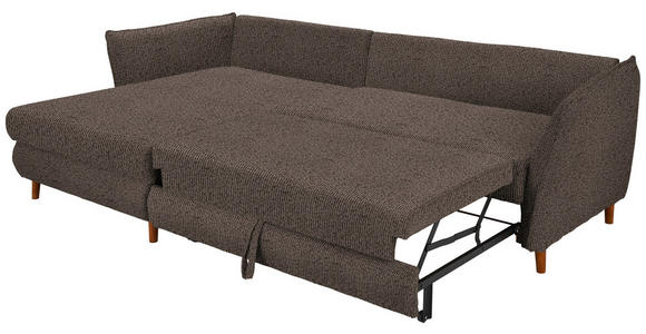 ECKSOFA in Bouclé Graphitfarben  - Eichefarben/Graphitfarben, KONVENTIONELL, Holz/Textil (284/162cm) - Carryhome