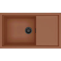 SPÜLE Sintesi 410  - Terracotta/Schwarz, Basics, Keramik (86/50/21,7cm) - HKT