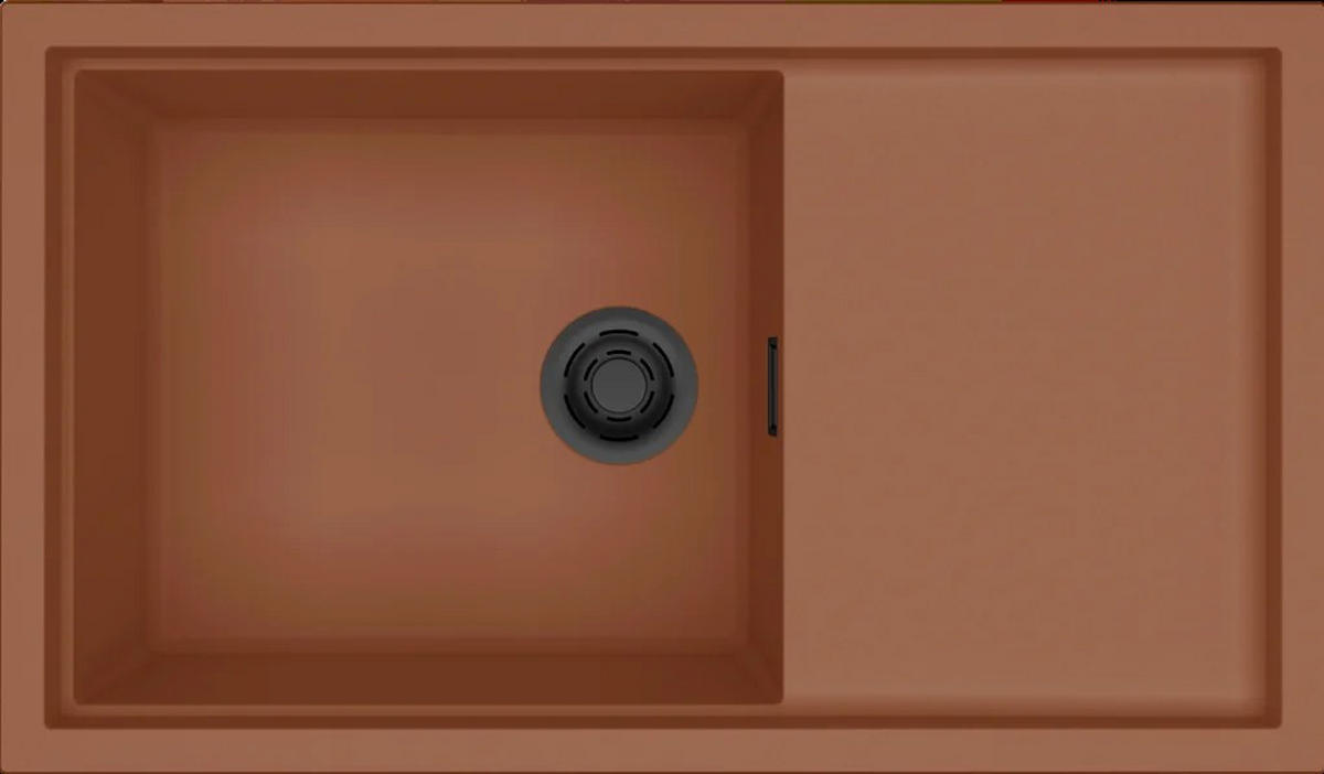 SPÜLE Sintesi 410  - Terracotta/Schwarz, Basics, Keramik (86/50/21,7cm) - HKT