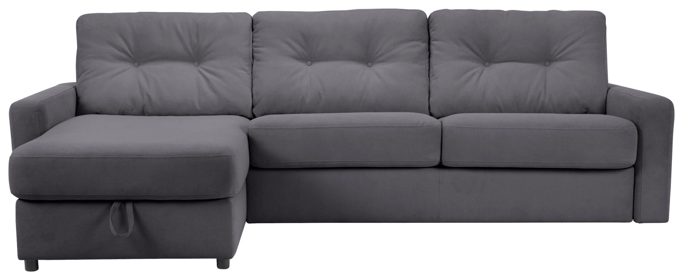 ECKSOFA Dunkelgrau Webstoff  - Dunkelgrau/Schwarz, KONVENTIONELL, Kunststoff/Textil (160/270cm) - Carryhome