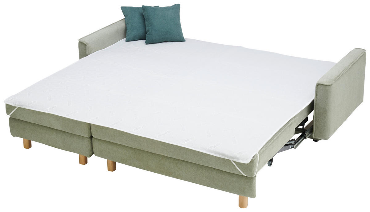 ECKSOFA in Chenille Olivgrün  237/170 cm  - Eichefarben/Olivgrün, KONVENTIONELL, Holz/Textil (237/170cm) - Sedda