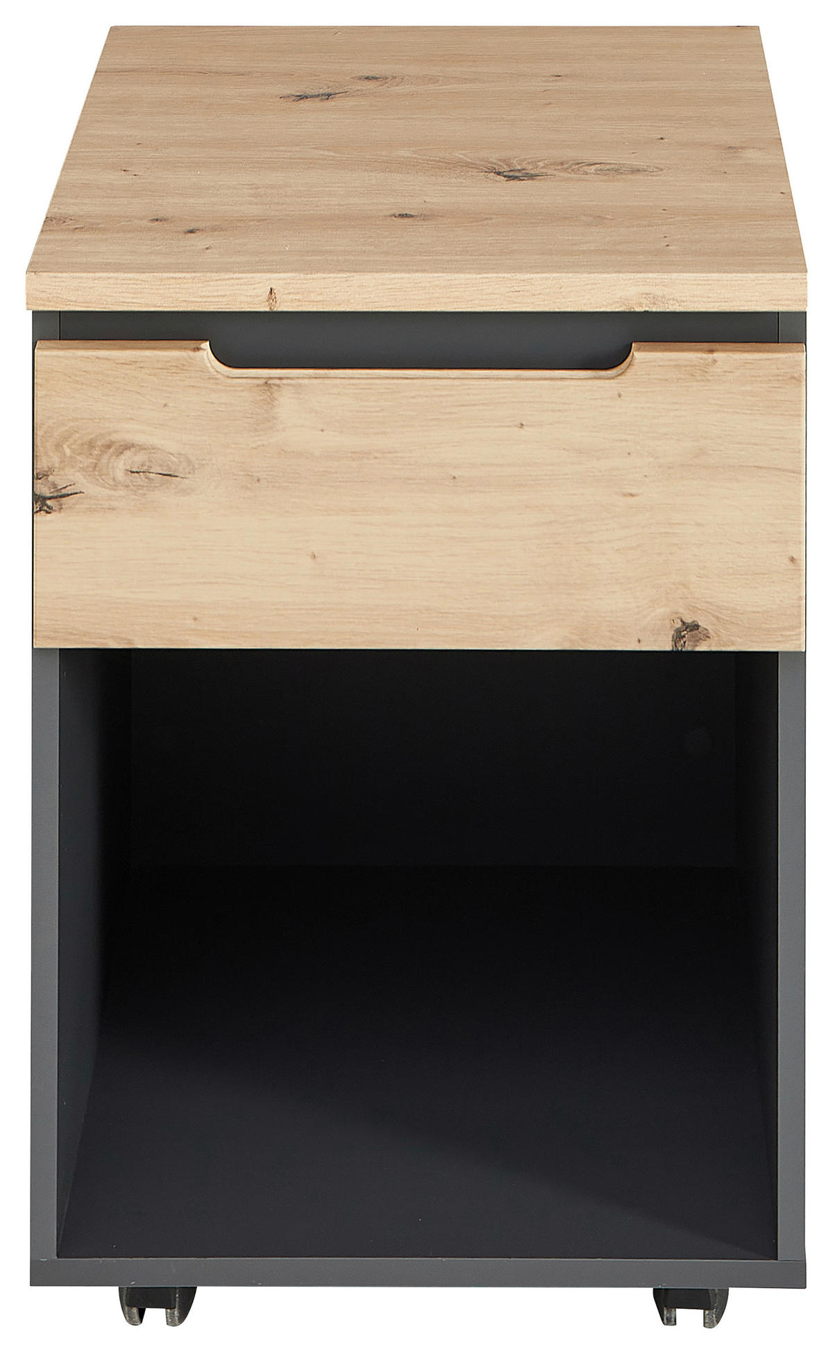 GÖRGŐS KONTÉNER - grafitszürke/Artisan tölgy, Modern, faalapú anyag (45/66/55cm) - Voleo