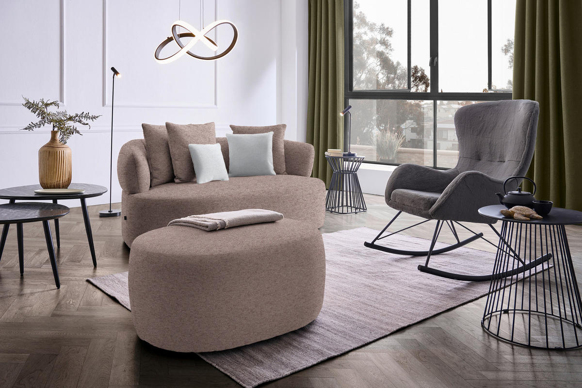 2-SITZER-SOFA in Chenille Rotbraun  - Rotbraun/Hellgrau, MODERN, Kunststoff/Textil (177/86/105cm) - Hom`in