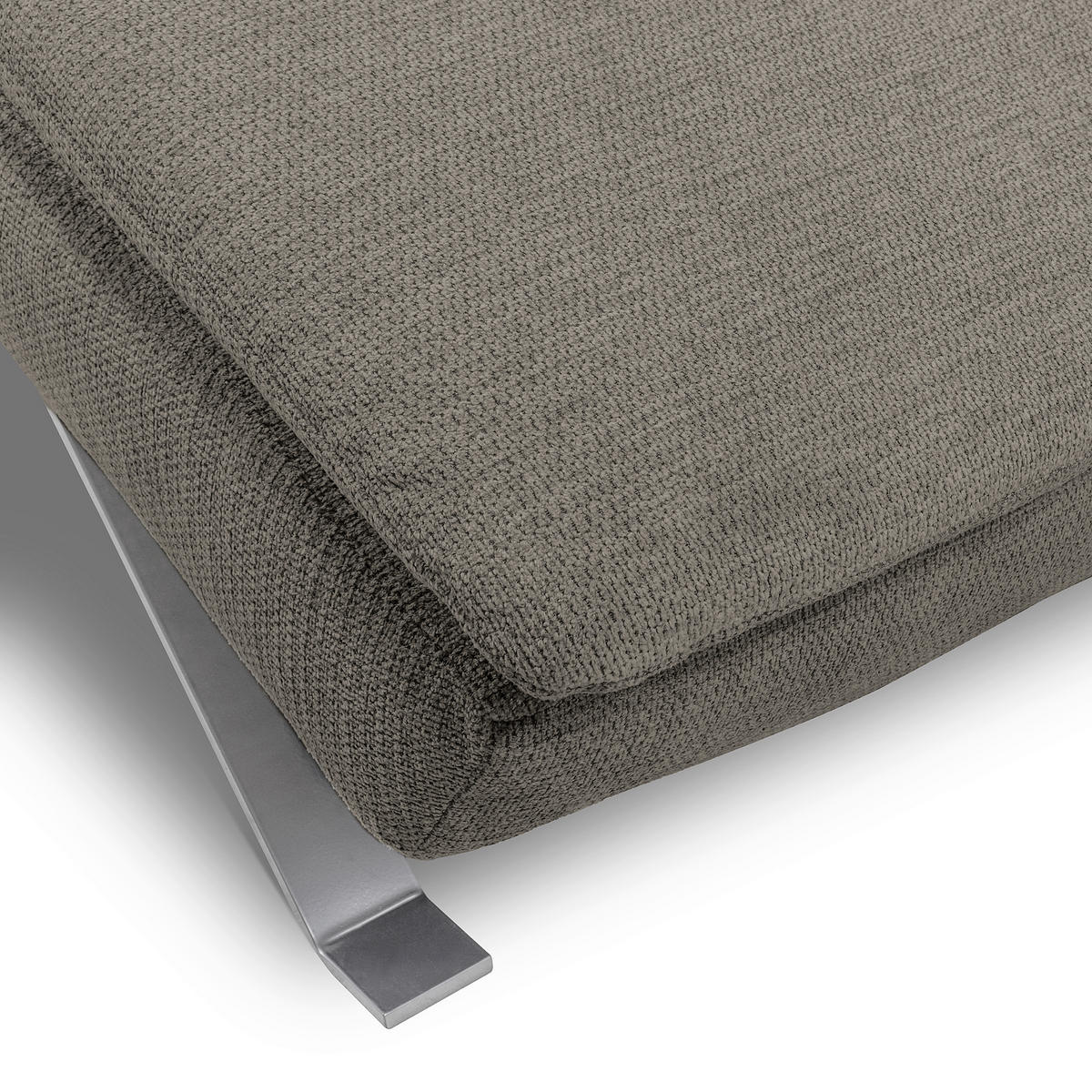 RELAXLIEGE in Chenille Creme, Dunkelgrau  - Dunkelgrau/Silberfarben, Design, Textil/Metall (65/95/171cm) - Celina Home