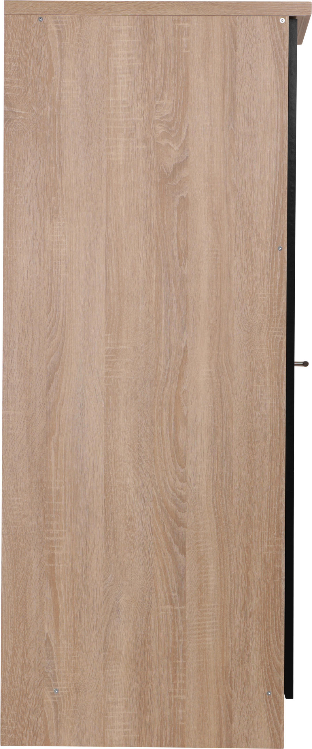 APOTHEKERSCHRANK 30/144,8/60 cm  in Schwarz, Eichefarben  - Eichefarben/Silberfarben, Basics, Holzwerkstoff/Metall (30/144,8/60cm) - Respekta