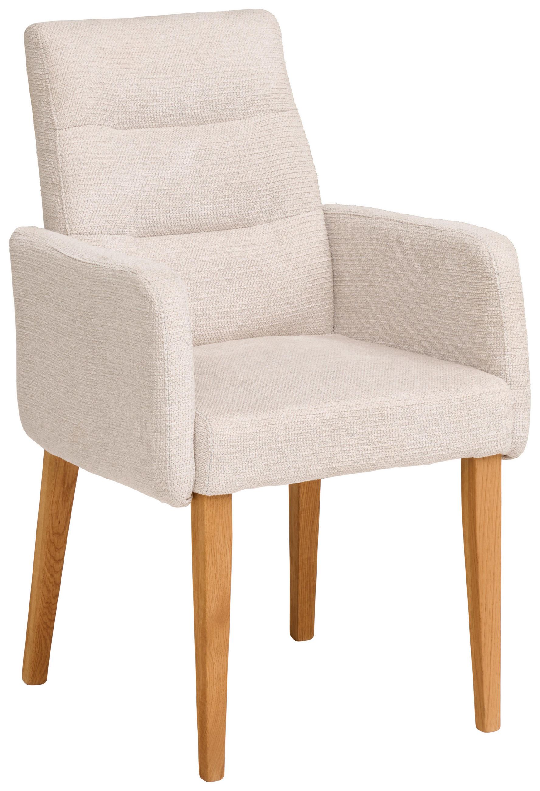 ARMLEHNSTUHL in Holz, Textil Eichefarben, Beige  - Eichefarben/Beige, KONVENTIONELL, Holz/Textil (54/91/63cm) - Carryhome
