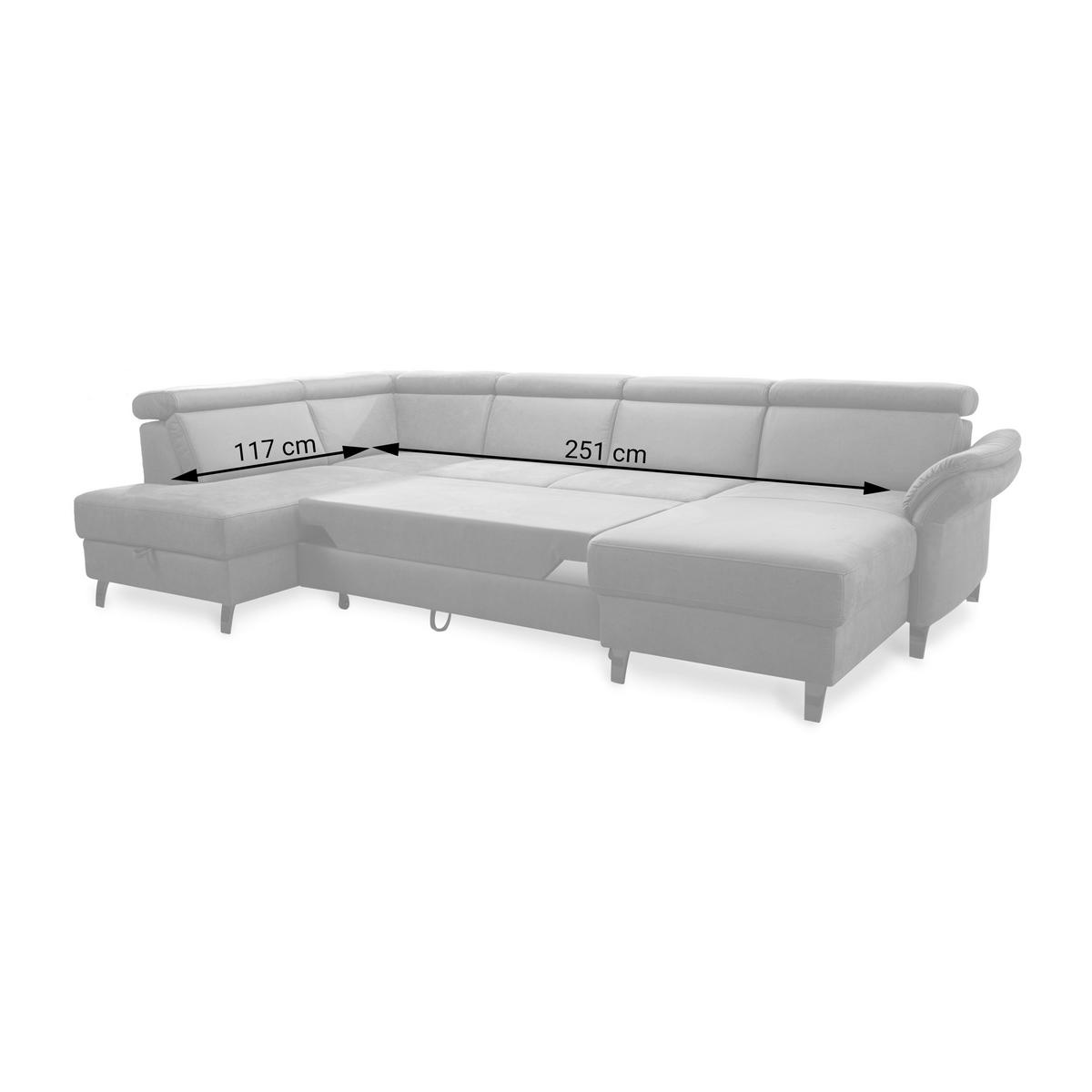 WOHNLANDSCHAFT in Mikrofaser Anthrazit  - Anthrazit/Schwarz, Konventionell, Textil/Metall (193/317/165cm) - Sit & More