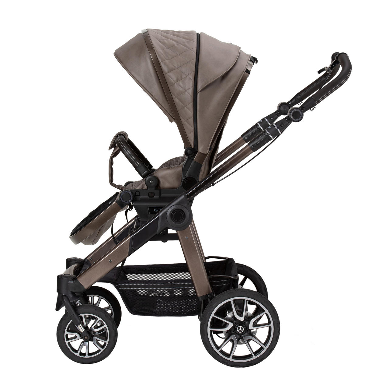 KOMBIKINDERWAGEN Mercedes Benz  - Braun, Basics, Textil/Metall (102/58,5/113cm) - Hartan