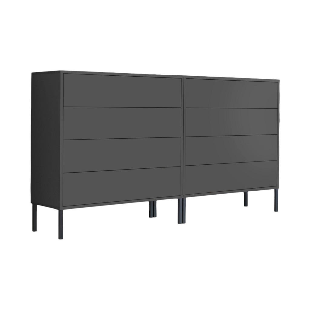 Sideboard Mailand B: 158 cm Anthrazit