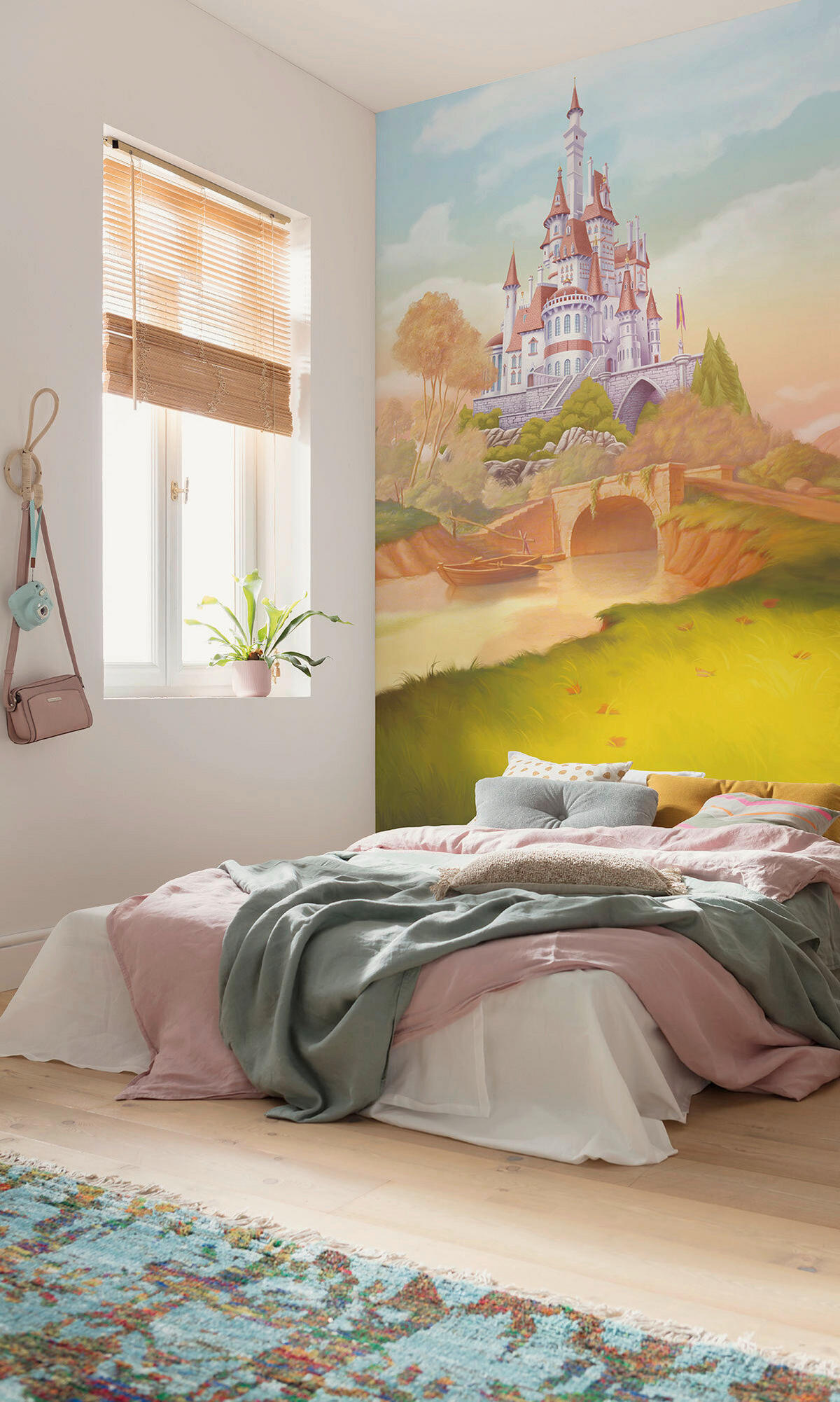 FOTOTAPETE PRINCESS BELLE CASTLE RIVER  - Naturfarben, Design, Textil (150/250cm) - Disney