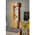 WOHNWAND  in Eichefarben  320/205,7/53,7 cm  - Eichefarben/Schwarz, Natur, Glas/Holz (320/205,7/53,7cm) - Valnatura
