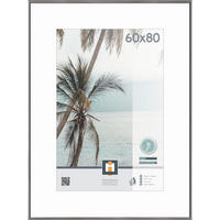 OKVIR ZA SLIKE     60/80 cm     - srebrne barve, Basics, umetna masa/steklo (60/80cm)