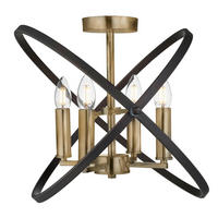 DECKENLEUCHTE Hoopla 45/33/45 cm   - Bronzefarben/Braun, Design, Metall (45/33/45cm) - Searchlight
