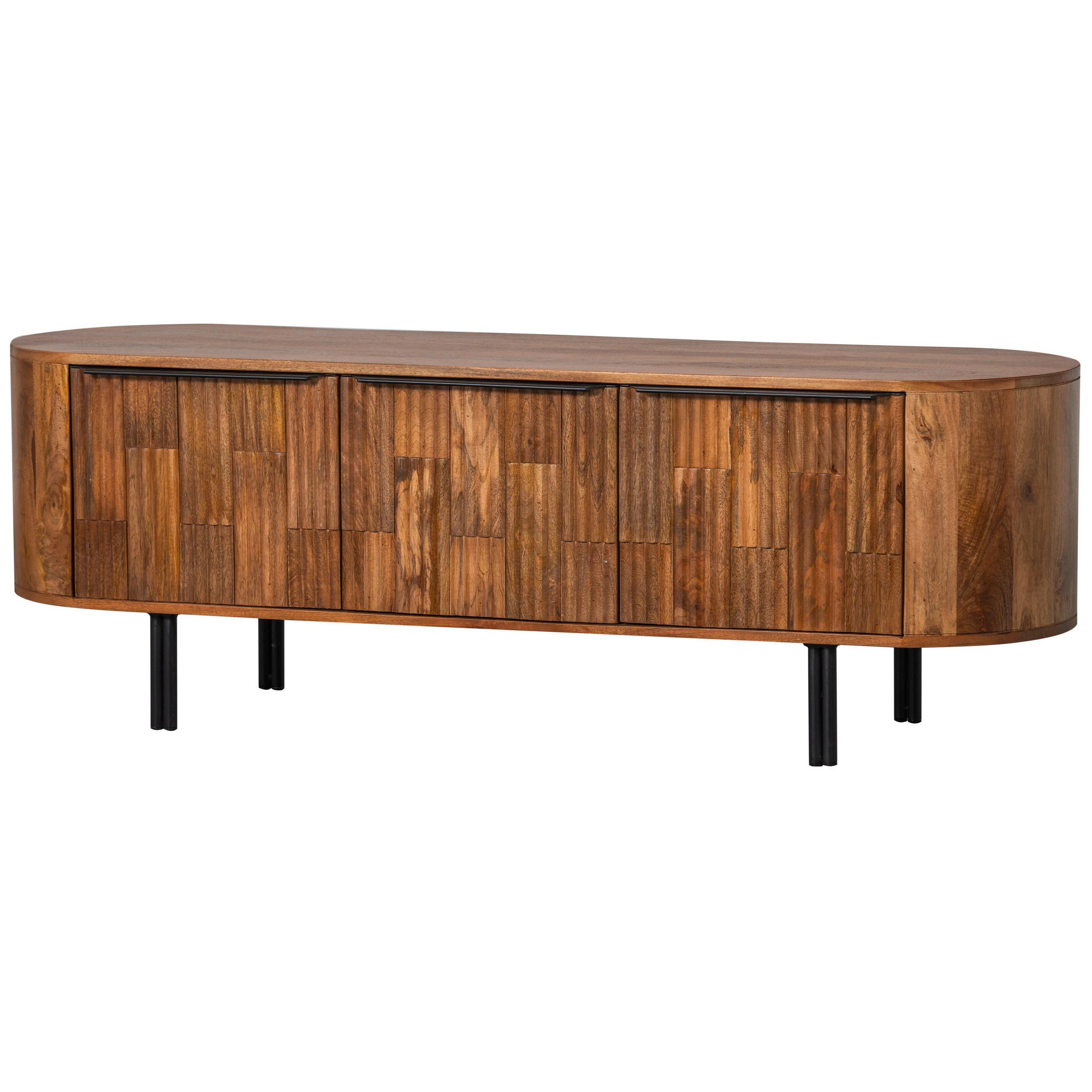 LOWBOARD Effortless  in 147/50/45 cm  - Schwarz/Naturfarben, Design, Holz/Metall (147/50/45cm) - Livetastic