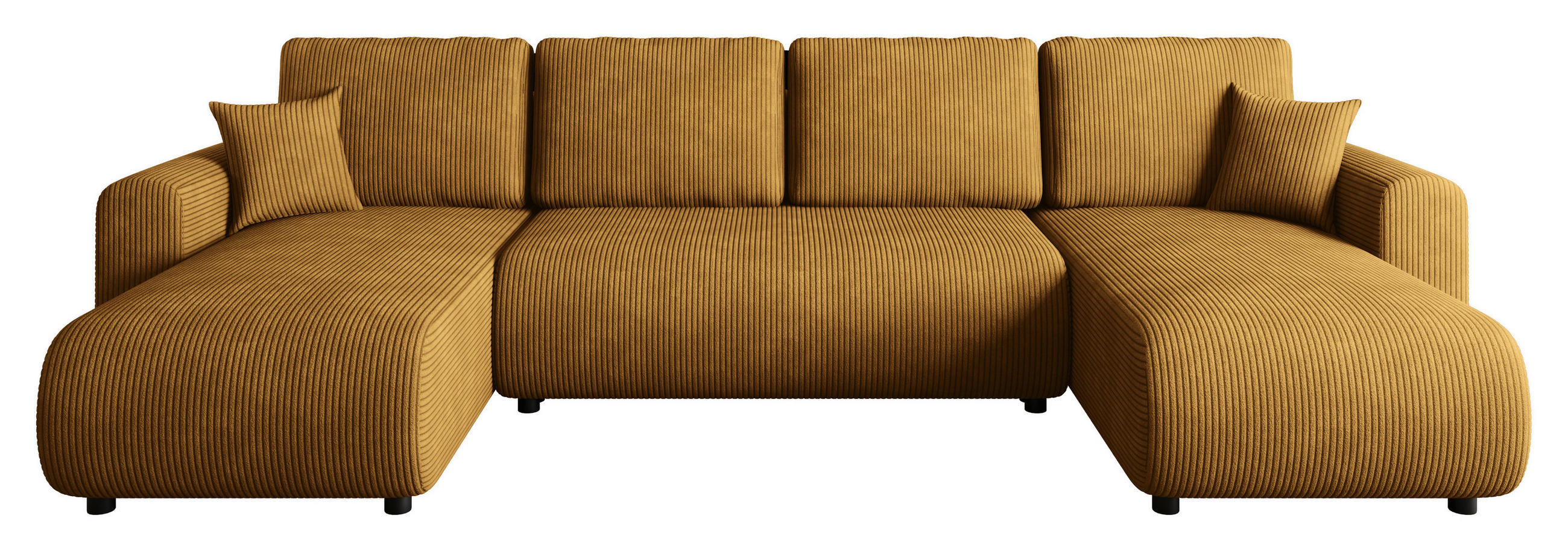 WOHNLANDSCHAFT Cord  - Schwarz, KONVENTIONELL, Textil (152/318/152cm) - Xora
